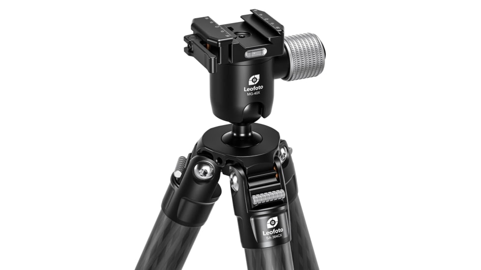 Leofoto SA-324CX/MG-40X Outdoors Tripod w/ Rapid Lock Ballhead, Black, SA-324CX+MG-40X