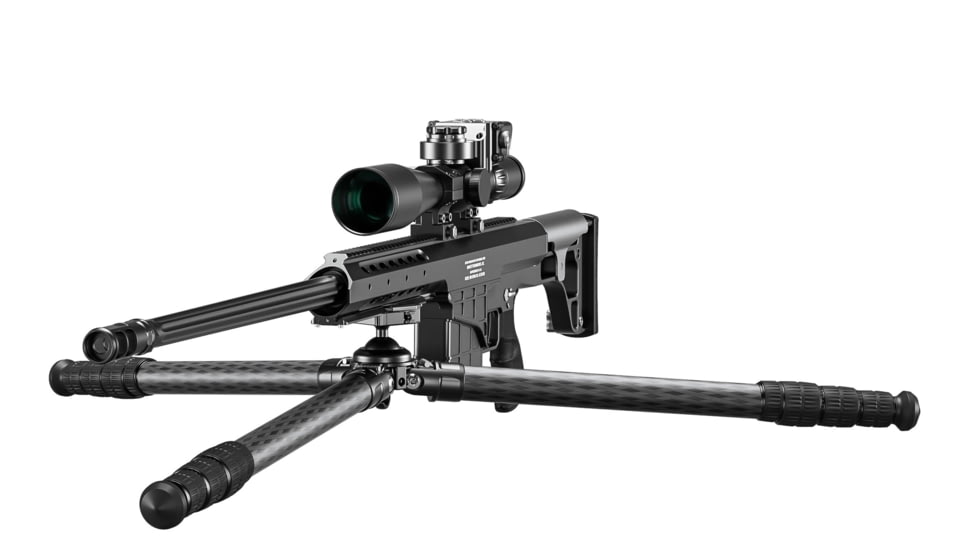 Leofoto ST-324CX Outdoors Tripod w/ Integrated Lever-Control Ballhead&amp;Lever-Release Clamp, Black, ST-324CX