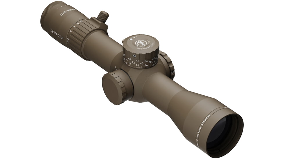 Leupold Mark 5HD 3.6-18x44 Rifle Scope, 35mm Tube, First Focal Plane, PR-1MOA, FDE, Small, 185066