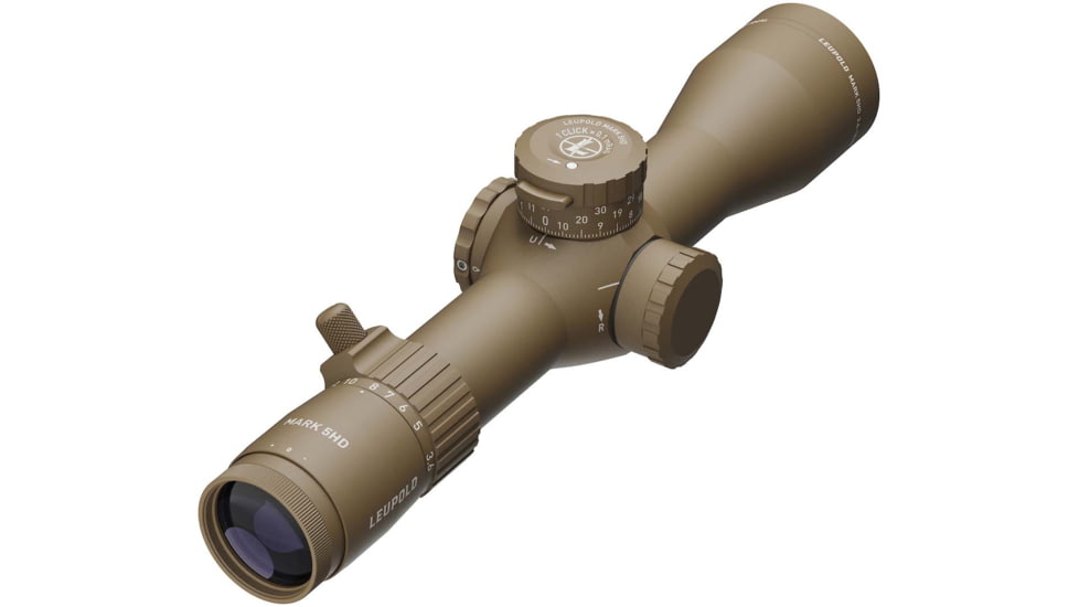 Leupold Mark 5HD 3.6-18x44 Rifle Scope, 35mm Tube, First Focal Plane, PR2-MIL, Dark Earth, FDE, Small, 185068
