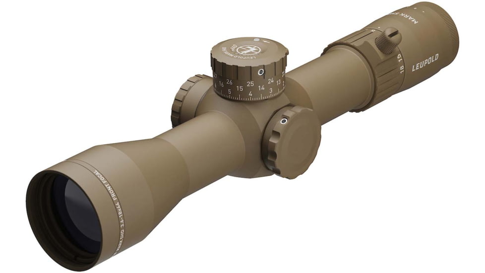 Leupold Mark 5HD 3.6-18x44 Rifle Scope, 35mm Tube, First Focal Plane, PR2-MIL, Dark Earth, FDE, Small, 185068