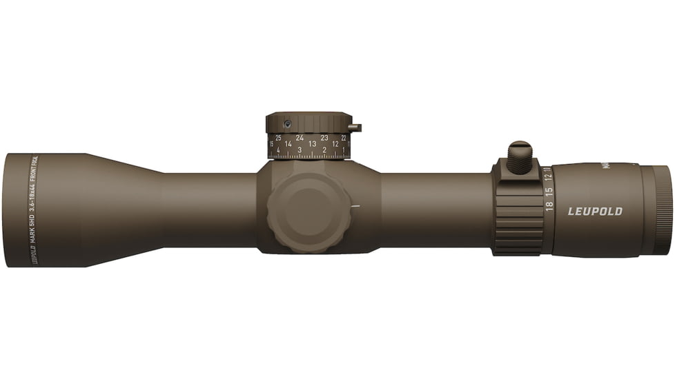 Leupold Mark 5HD 3.6-18x44 Rifle Scope, 35mm Tube, First Focal Plane, Tremor 3, FDE, Small, 185067