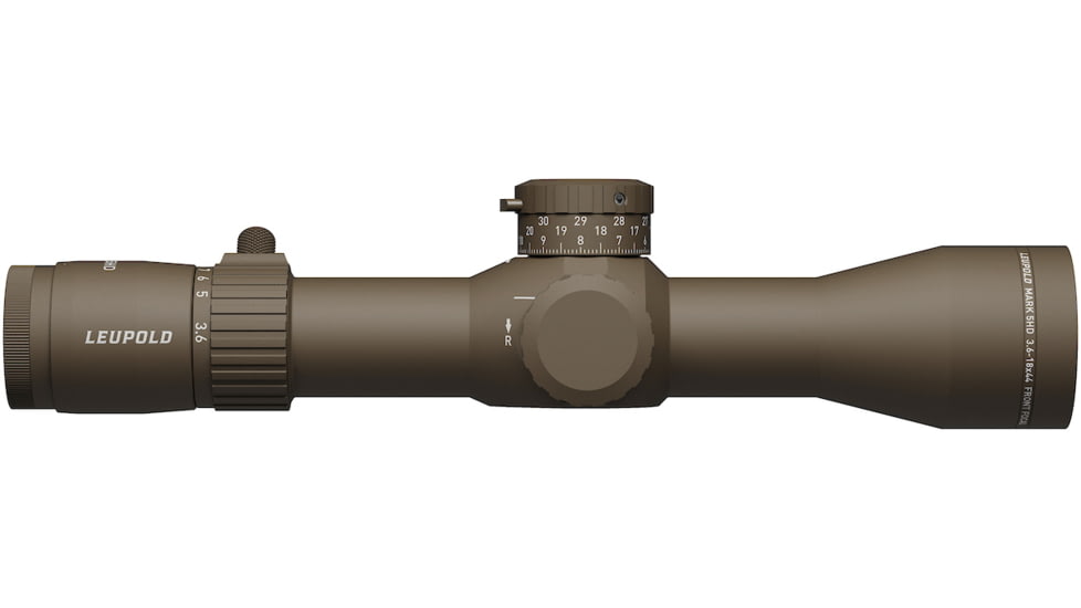 Leupold Mark 5HD 3.6-18x44 Rifle Scope, 35mm Tube, First Focal Plane, Tremor 3, FDE, Small, 185067
