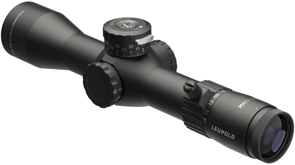 Leupold Mark 5HD 3.6-18x44mm Rifle Scope, 35 mm Tube, First Focal Plane, Black, Matte, Red PR1-MIL Reticle, Mil Rad Adjustment, 180725