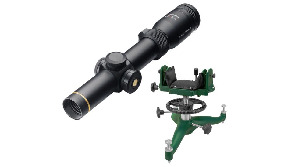 Exclusive Shooting Kit - Leupold 1.25-4x20mm VX-R Firedot Duplex Rifle Scope and Caldwell Competition Shooting Rest