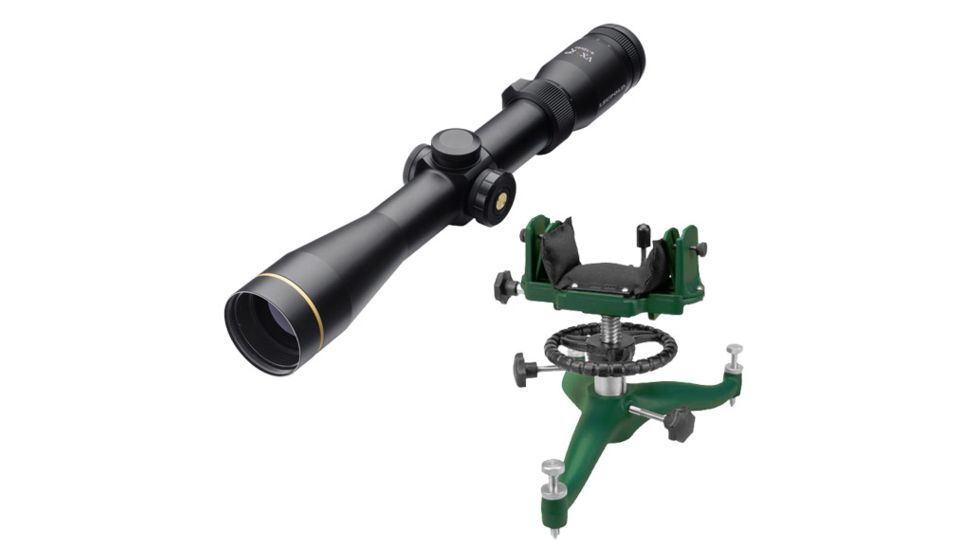 Exclusive Shooting Kit - Leupold 4-12x40mm VX-R Firedot 4 Rifle scope and Caldwell Competition Shooting Rest