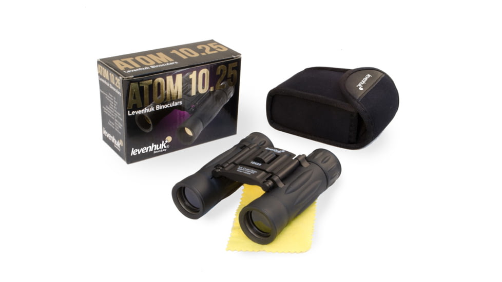 Levenhuk Atom 10x25 Binoculars, Black, Medium 67676
