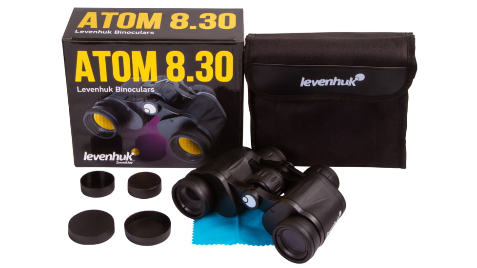 Levenhuk Atom 8x30 Binoculars, Black, Small, 74154