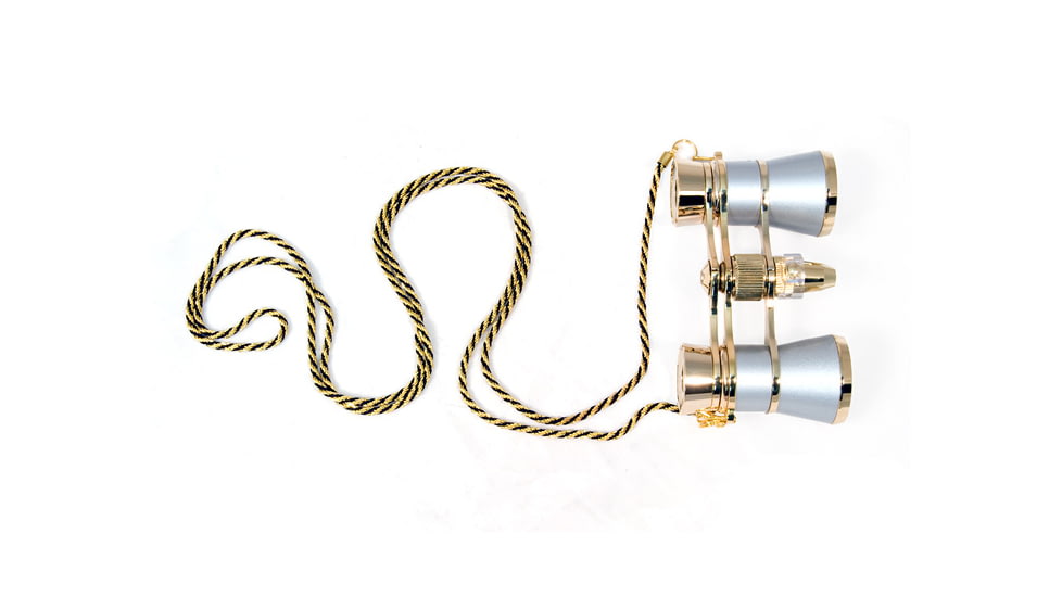 Levenhuk Broadway 325F Opera Glasses, Silver, with LED Light and Chain