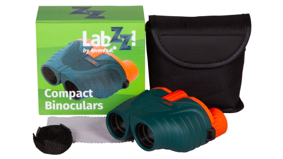 Levenhuk LabZZ B6 Binoculars, Green/Orange, Small, 74099