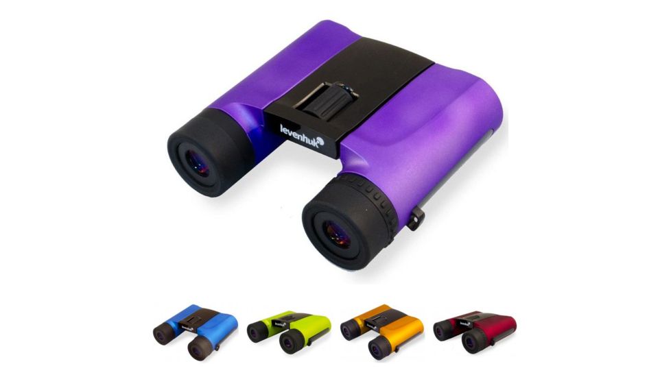 Levenhuk Rainbow 8x25 Multi Coated Binocular, Amethyst, Blue, Lime, Orange, Red