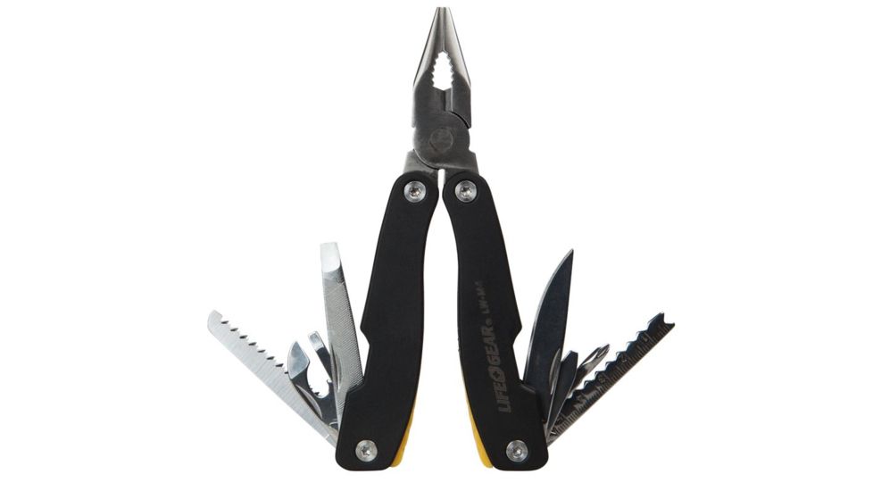 Life Gear LIGHT-WRX M4 - USB Light/Pliers/Screwdriver/Cutter/Knife, Black BA37-60597-BLA