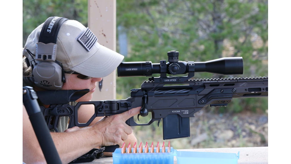 Lucid 4.5-18x44 Mil/Mil FFP Rifle Scope, 30mm Tube, Etched Glass Reticle, Black, L-MLX-451844