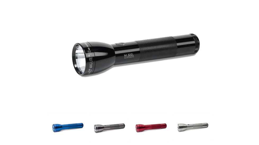 Maglite LED D-Cell Flashlight, 524 Lumens, Black, Blue, Gray, Red, Silver