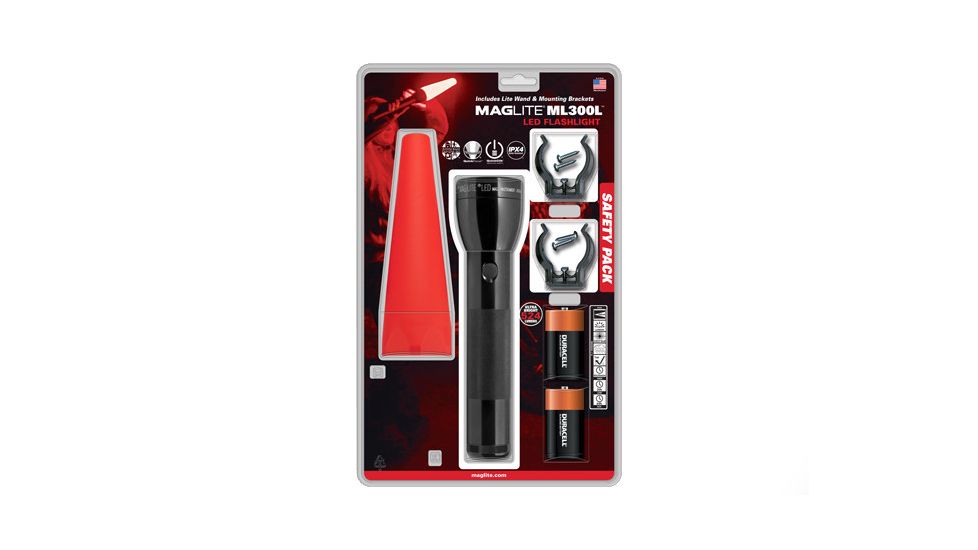 Maglite Safety Pack ML300L Light, BLACK, Full Size ML300L-I201G
