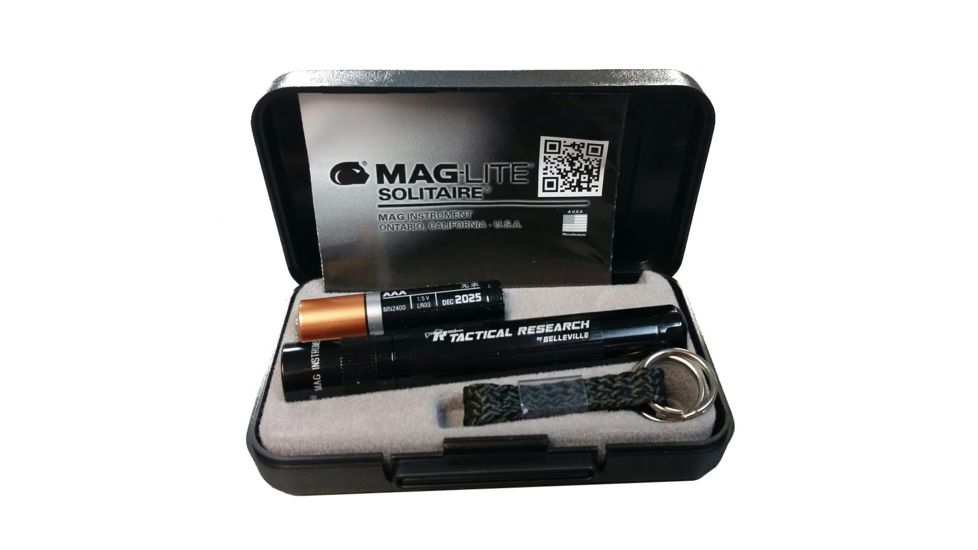 Maglite Solitaire Flashlight, Black, 3.25 in Lenth x .50 in Depth, MAGFLASH-GWP