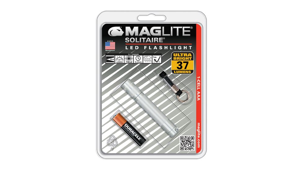 MagLite Solitaire LED Flashlight, 1AAA, Silver Han, SJ3A106