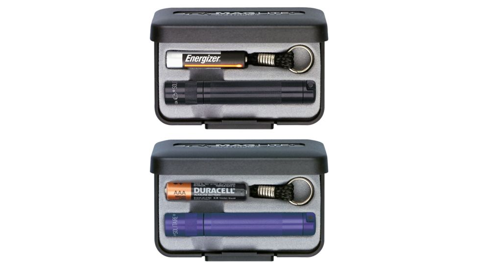 Maglite Solitaire Single AAA Flashlight, Black, Purple