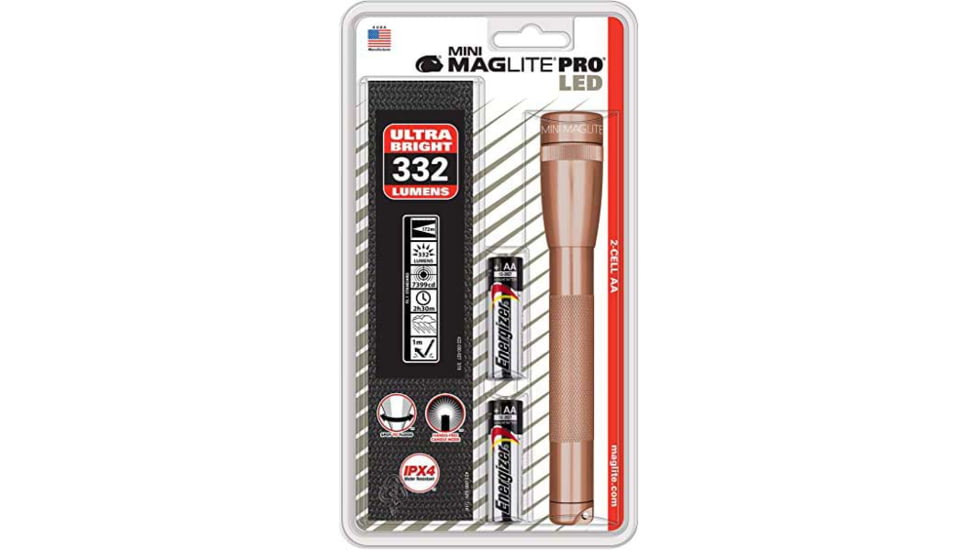 Maglite Sp2p Mini Pro 2 Aa-cell Led Flashlight W/ Holster, Rose Gold - SP2PSVH