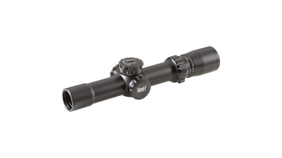 1-8 x 24mm FFP Tactical Knob Rifle Scope, FMC-1, Black