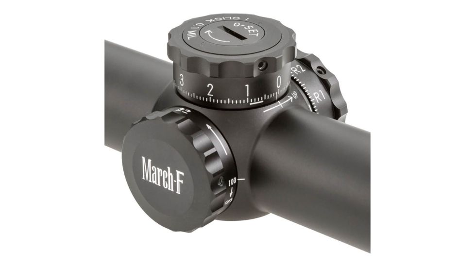 1-8 x 24mm FFP Tactical Knob Rifle Scope, FMC-1, Black