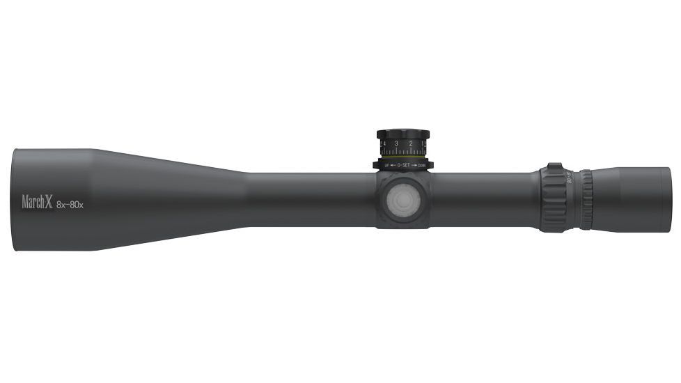 March Scopes 8X-80X56, Tactical Turret Rifle Scope, Mtr-1 Reticle, With Illumination, Black, NSN None, D80V56TI-MTR-1