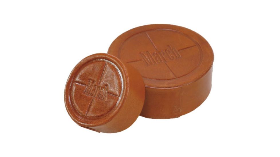 March Scopes Leather Caps For Rifle Scopes, 24mm Objective, Brown, LC-24