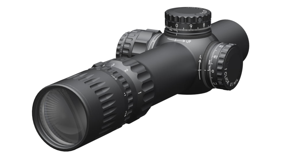 March Scopes March-FX Dual Normal 1-10x24mm LPVO 30mm Tube Rifle Scope, First Focal Plane, DR-TR1FB Reticle, Black, D10SV24FDIMLN34-DR-TR1FB