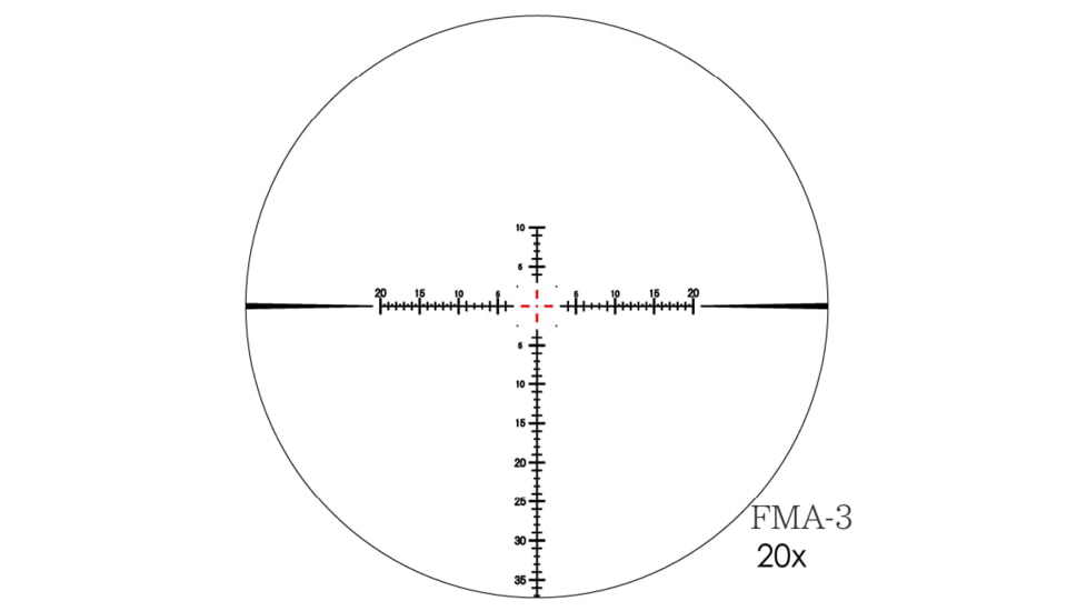March Scopes Tactical Turret High Master Wide Rifle Scope, 5-42x56mm, 30mm tube, FMA-3 Reticle, w/Illumination, Black, NSN None, D42HV56WFIMA FMA-3