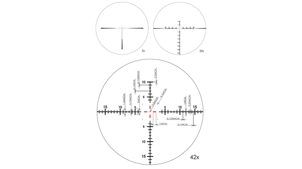March Scopes Tactical Turret High Master Wide Rifle Scope, 5-42x56mm, 30mm tube, FMA-3 Reticle, w/Illumination, Black, NSN None, D42HV56WFIMA FMA-3