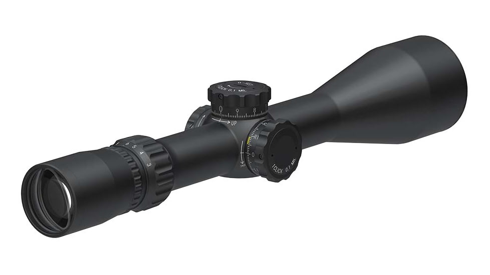 March Scopes Tactical Turret Rifle Scope, 3-24x52mm, 30mm tube, FML-TR1H Reticle, Black, NSN None, D24V52FML FML-TR1H Reticle