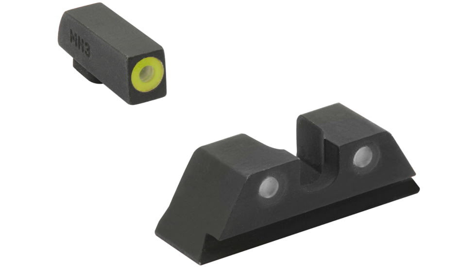 Meprolight Hyper-Bright Plus Co-Witness Glock Standand Frame, Black Glock Yellow Ring, 040224318021, 040224318021