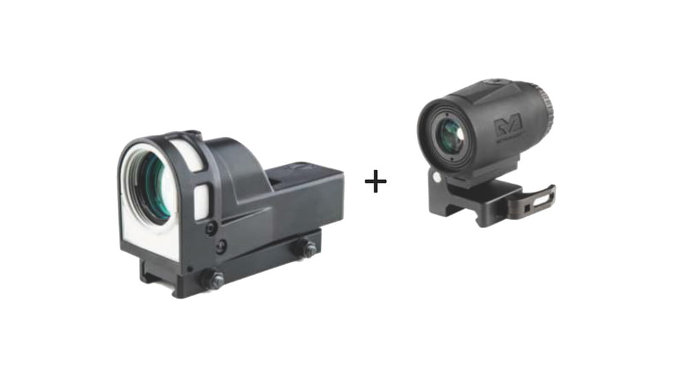 OpticsPlanet Exclusive Meprolight M21 Reflex Red Dot Sight, 1x30mm, Open X and MMX3 3x18mm Micro Magnifier, 56262610