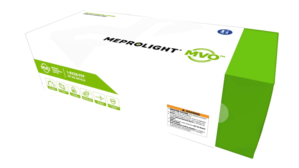 Meprolight MVO 1-8x28mm 34mm Tube LPVO Rifle Scope, First Focal Plane, Etched Glass M1 MRAD, Black, 901245701