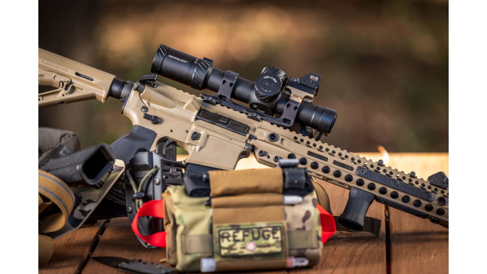 Meprolight MVO 1-8x28mm 34mm Tube Rifle Scope, First Focal Plane, Etched Glass M1 MRAD, Black, 901245701