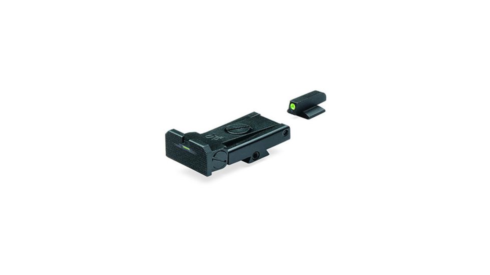 Meprolight Square-Notch Adjustable Tritium Pistol Night Sight Set, Kimber 1911, Green/Tritium Front, Green/Tritium Rear, Black, ML21210