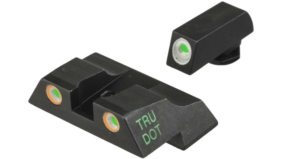 Meprolight Tru-Dot Night Sight Set for Glock G26 &amp; G27, Green Front/Orange Rear, 10226O, 102263301