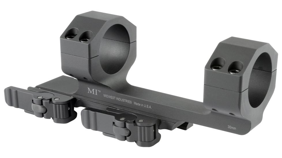 Midwest Industries 30mm QD Scope Mount w/1.5in Offset, Black, MI-QD30SM