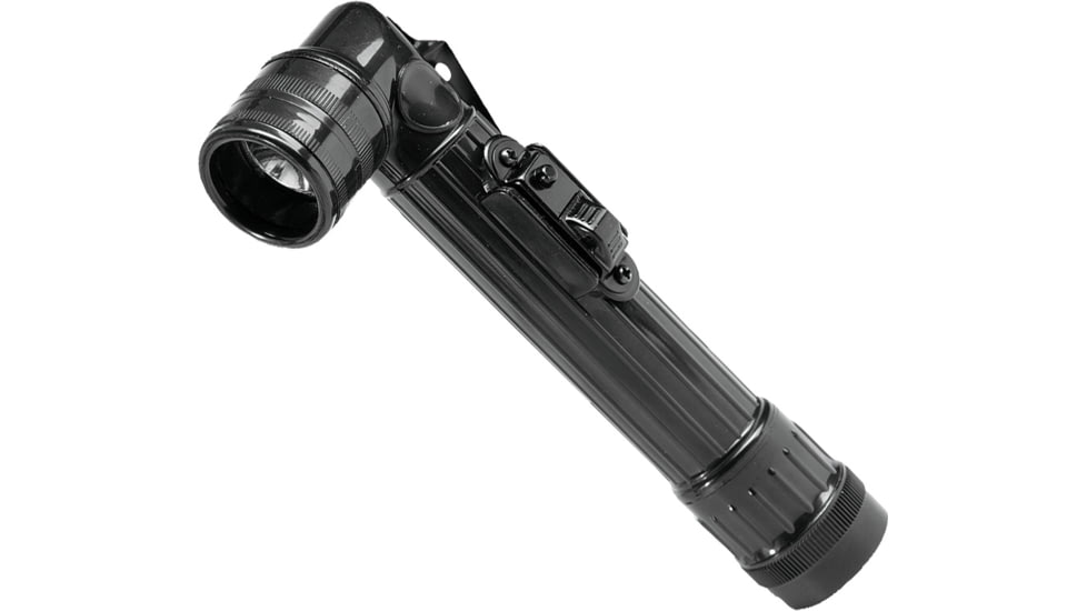 MIL-TEC Small Anglehead LED Flashlight, 2AA, White, Black, Small, 15143002