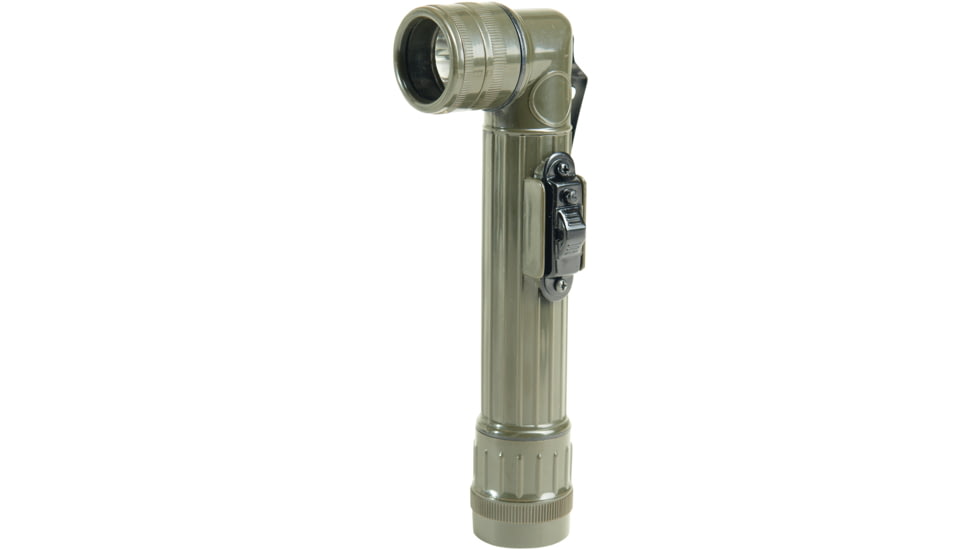 MIL-TEC Large LED Anglehead Flashlight, 2D, White, OD Green, Large, 15143201