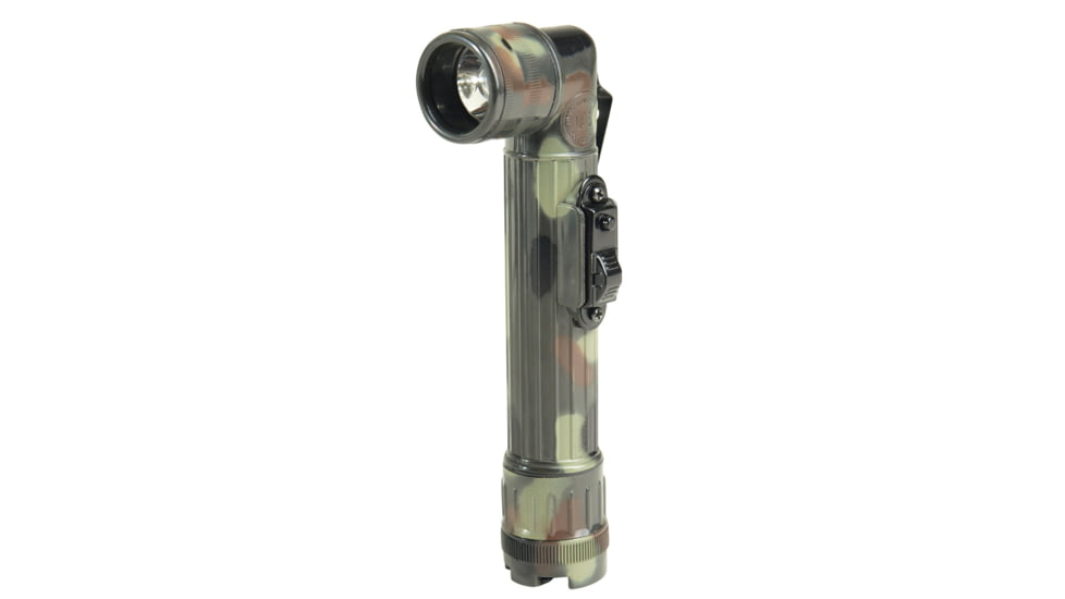 MIL-TEC Medium Anglehead LED Flashlight, 2C, White, Flecktarn Camo, Medium, 15143121