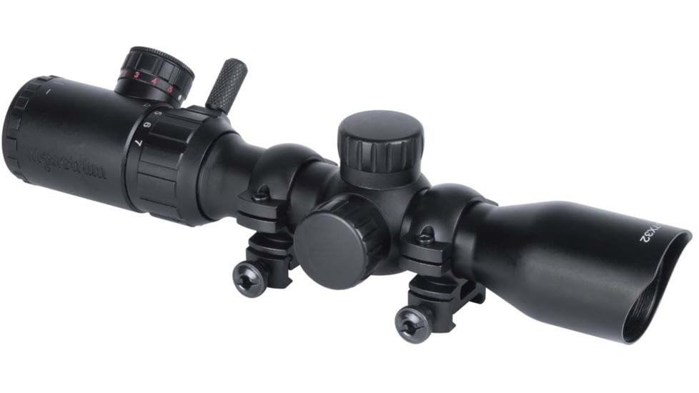 Monstrum 2-7x32 Rifle Scope with Illuminated Range Finder Reticle, Black, S2732-R-RG