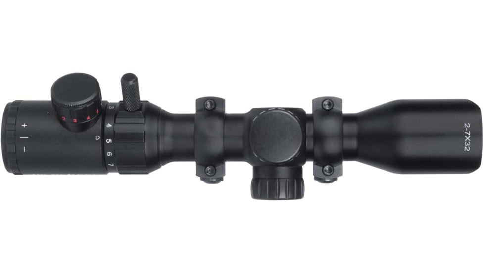 Monstrum 2-7x32 Rifle Scope with Illuminated Range Finder Reticle, Black, S2732-R-RG