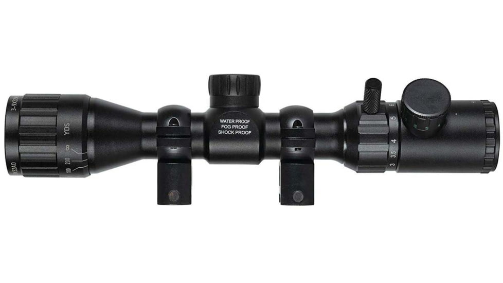 Monstrum 3-9x32 AO Rifle Scope with Illuminated Range Finder Reticle and Parallax Adjustment, Black, S3932-AO-B