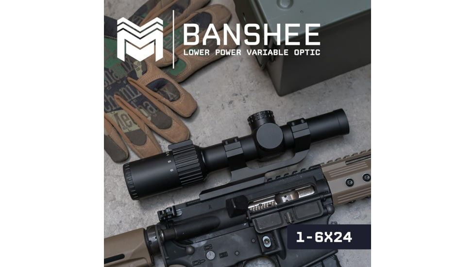 Monstrum Banshee 1-6x24mm LPVO 30mm Tube Rifle Scope w/ Offset Scope Mount, Second Focal Plane