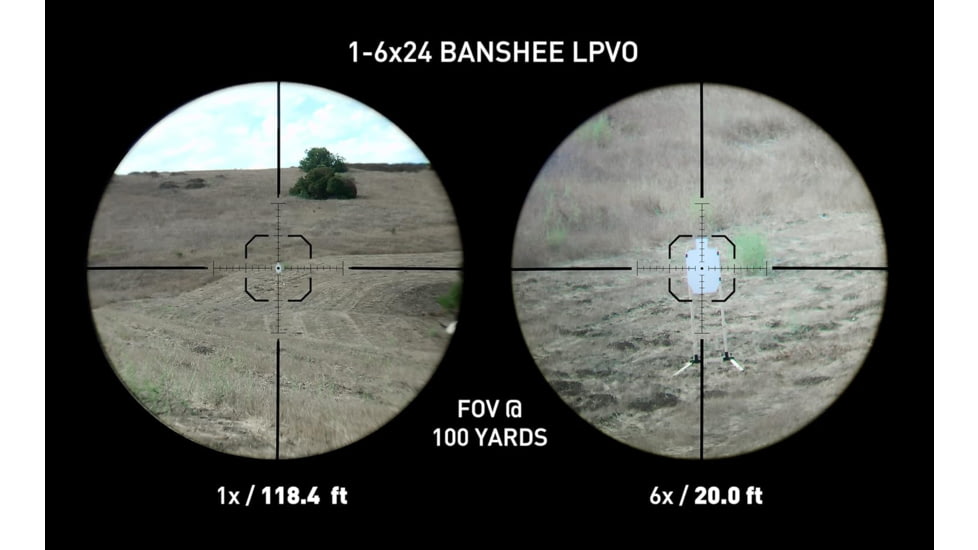 Monstrum Banshee 1-6x24mm LPVO 30mm Tube Rifle Scope w/ Offset Scope Mount, Second Focal Plane