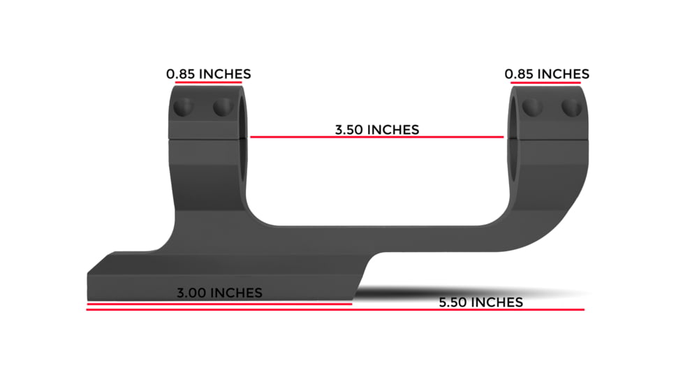 Monstrum Extended Series Offset Cantilever Picatinny Scope Mount - 30mm, Black, 30 mm, ME308-B