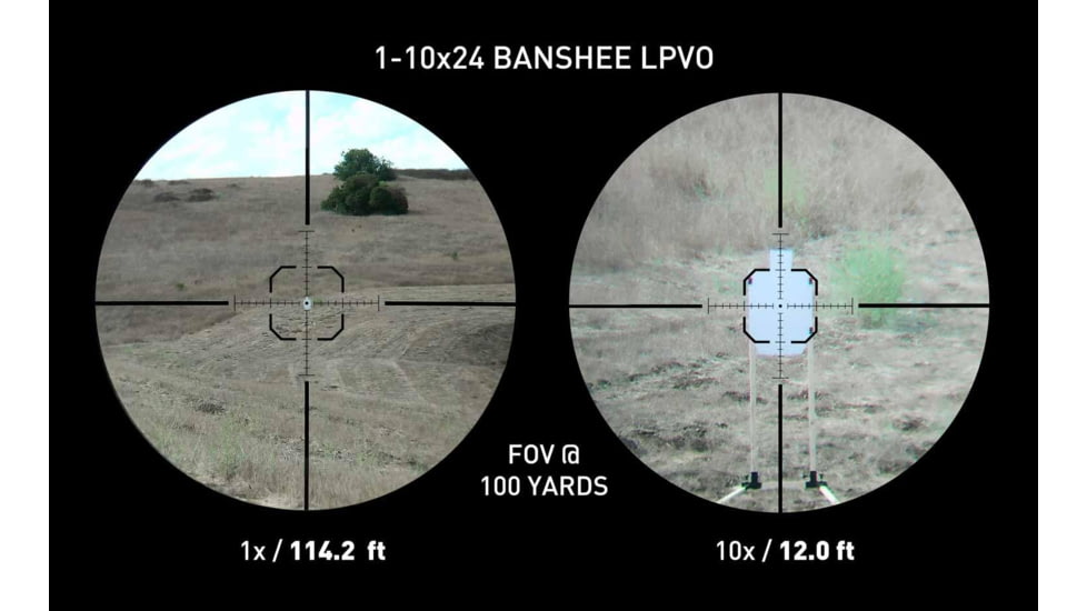 Monstrum Banshee ED 1-10x24mm LPVO 30mm Rifle Scope w/Offset Scope Mount, Second Focal Plane