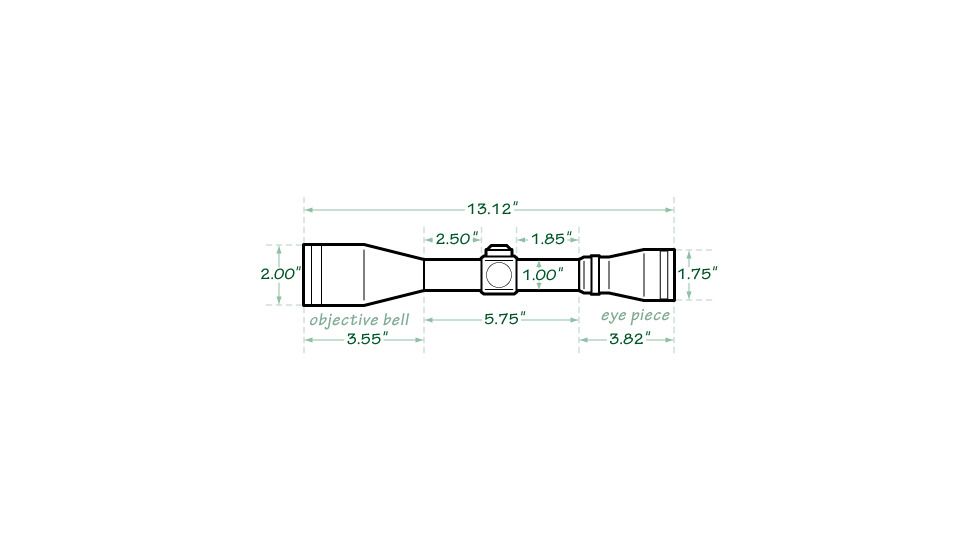 Mueller Optics 3-10ï¿½44 Sport Dot Rifle Scope MU31044IGR Dimensions