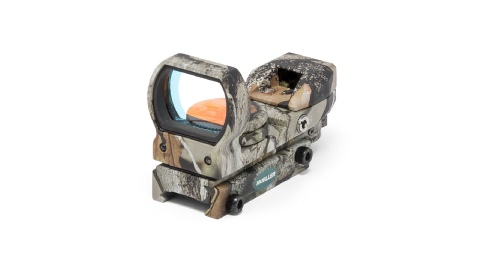 Mueller Optical 33mm Quick Shot 1MOA 3.25in Waterproof Red Dot Scope, Camo MQS12233